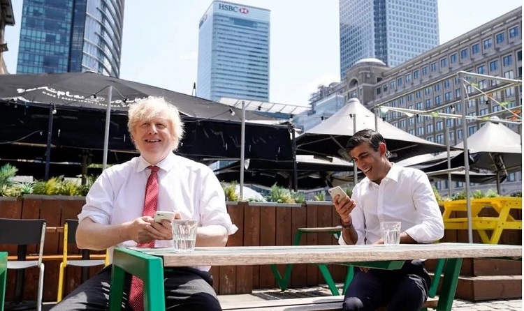英国首相鲍里斯与财政大臣苏纳克